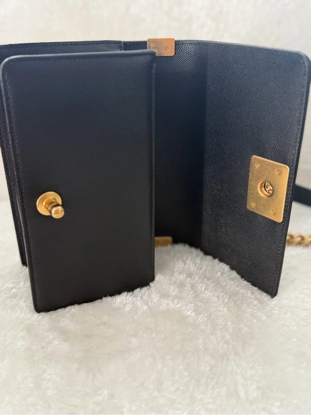 CHANEL Boy Small Black Caviar leather